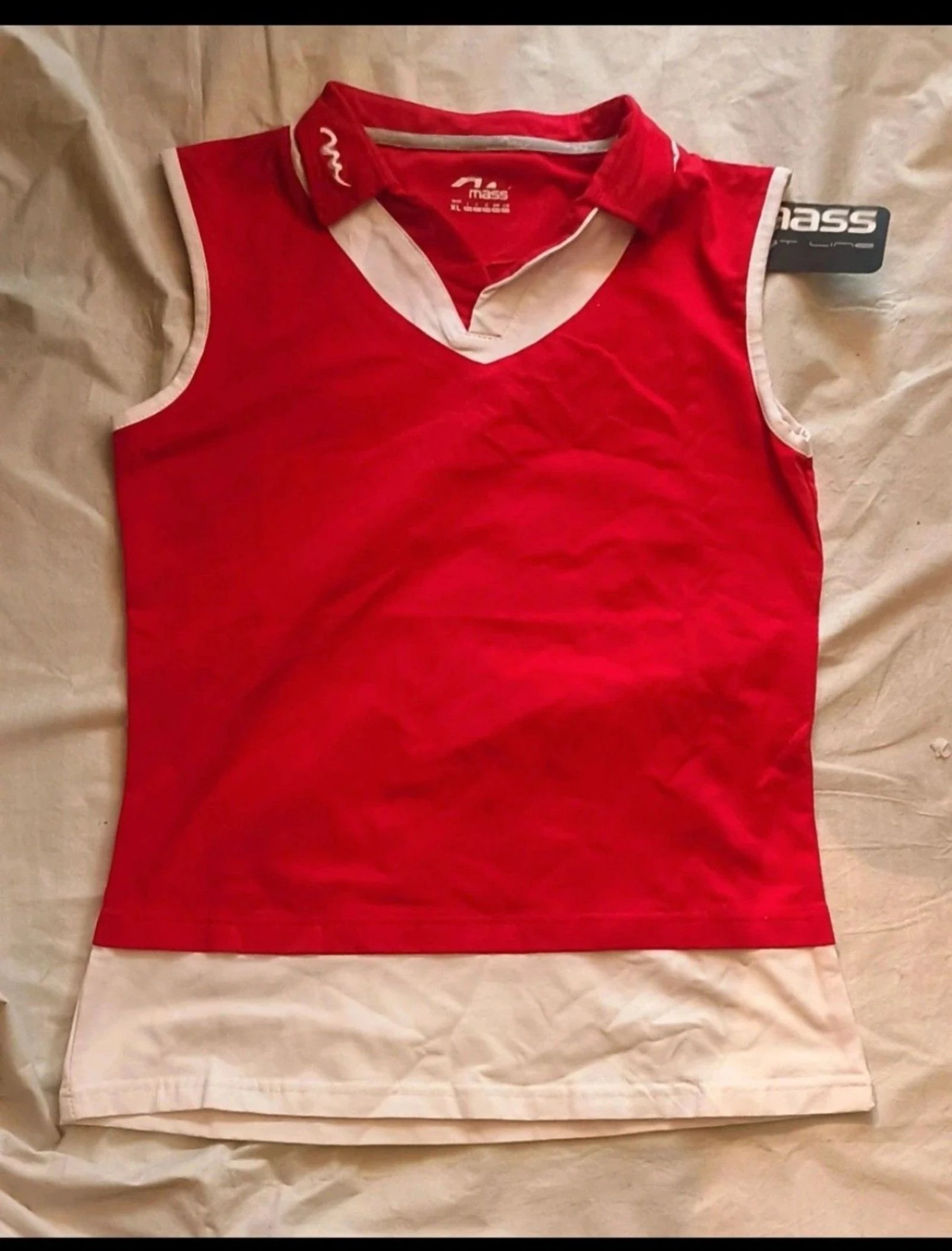 Sleeveless Sports Polo MASS Sport Line (Red/White) | New with Tags – photo 5